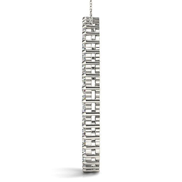 2.17 ctw Diamond Double Circle Necklace Pendant-VIRABYANI